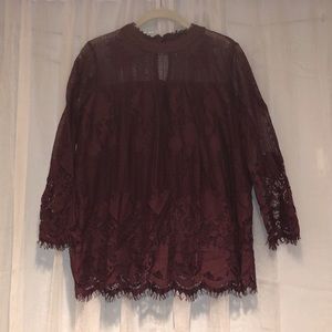 Lace maroon top